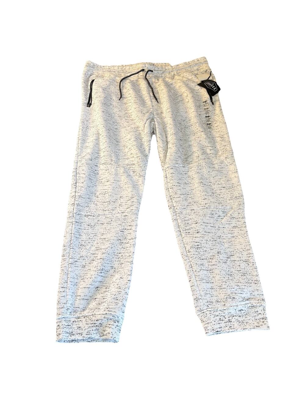 New Brooklyn Cloth Joggers Men’s XXL White Black Space Dye Tapered Sweatpants